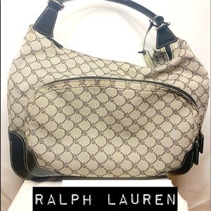 Ralph Lauren Signature Fabric Fly Logo Canvas Bag